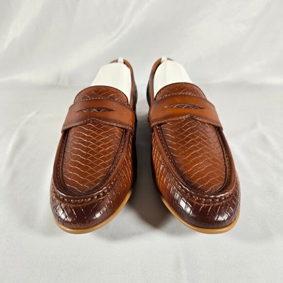 Vince Camuto Mens Garwin Brown Cognac Leather Loafers Size 8.5 VY-GARWIN - Picture 2 of 11